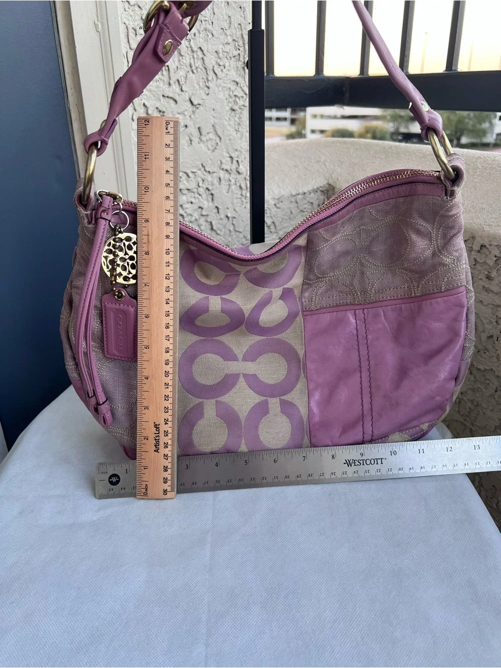Coach Pink Lavender Ali Patchwork Shoulder Bag